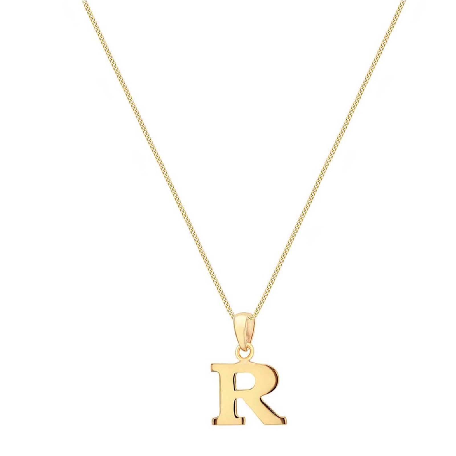 GOLD 9ct Gold Initial Pendant & Adjustable Chain 1.1g