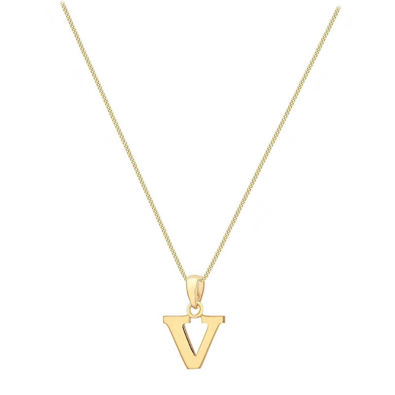 GOLD 9ct Gold Initial Pendant & Adjustable Chain 1.1g