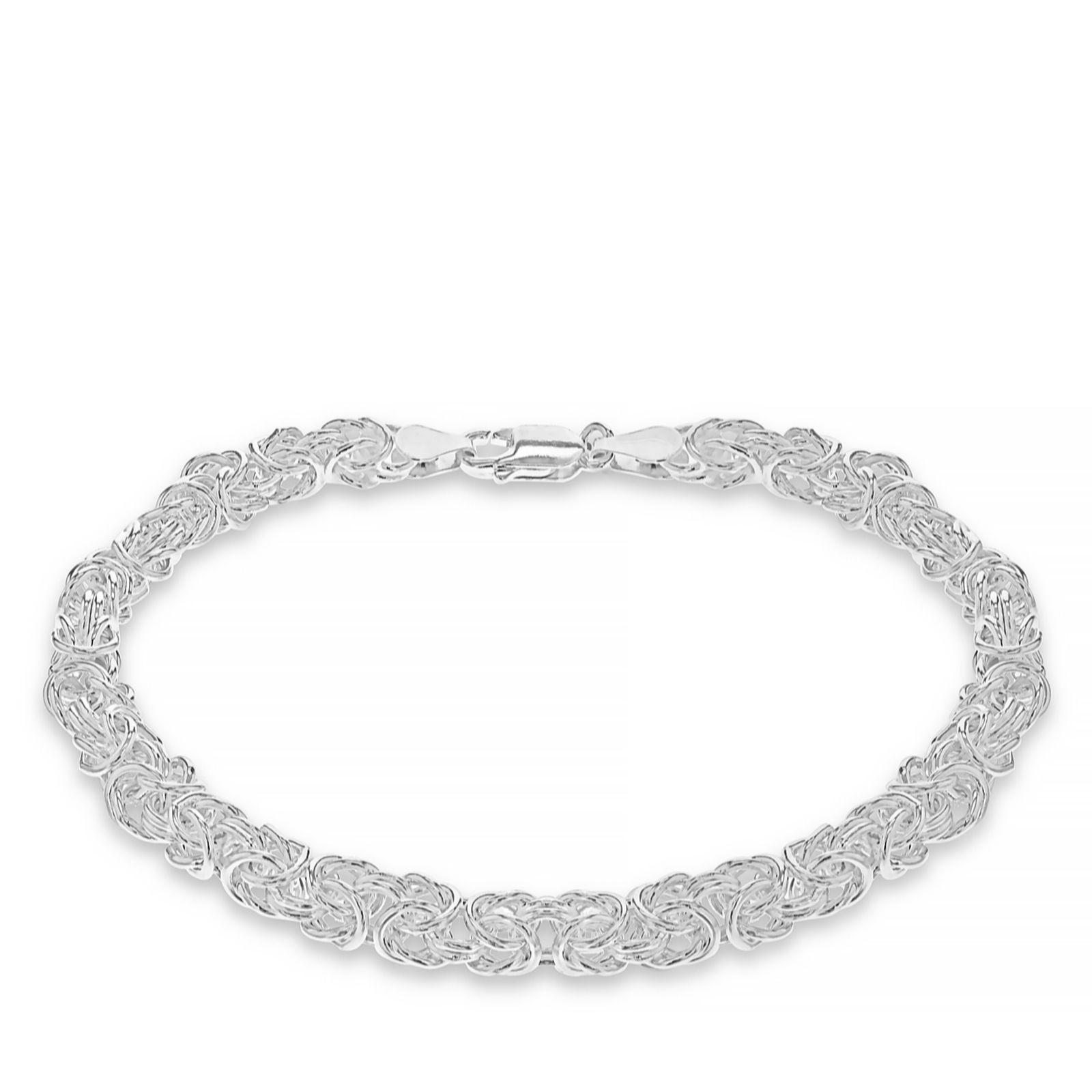 Faith & Brown Italian Crafted Luxury Byzantine Bracelet Sterling Silver