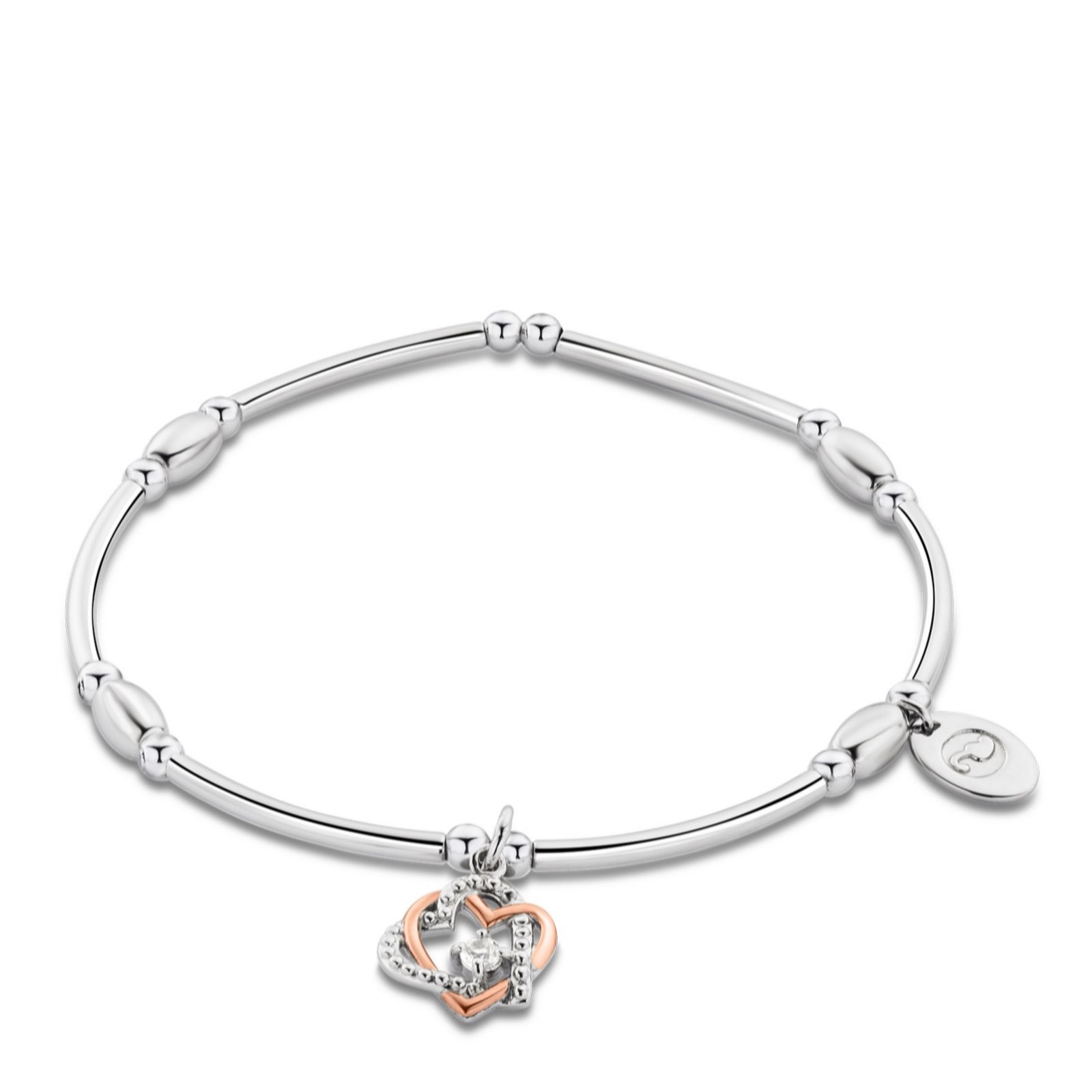 Clogau Forever Yours Sterling Silver Heart Affinity Bracelet w/Topaz