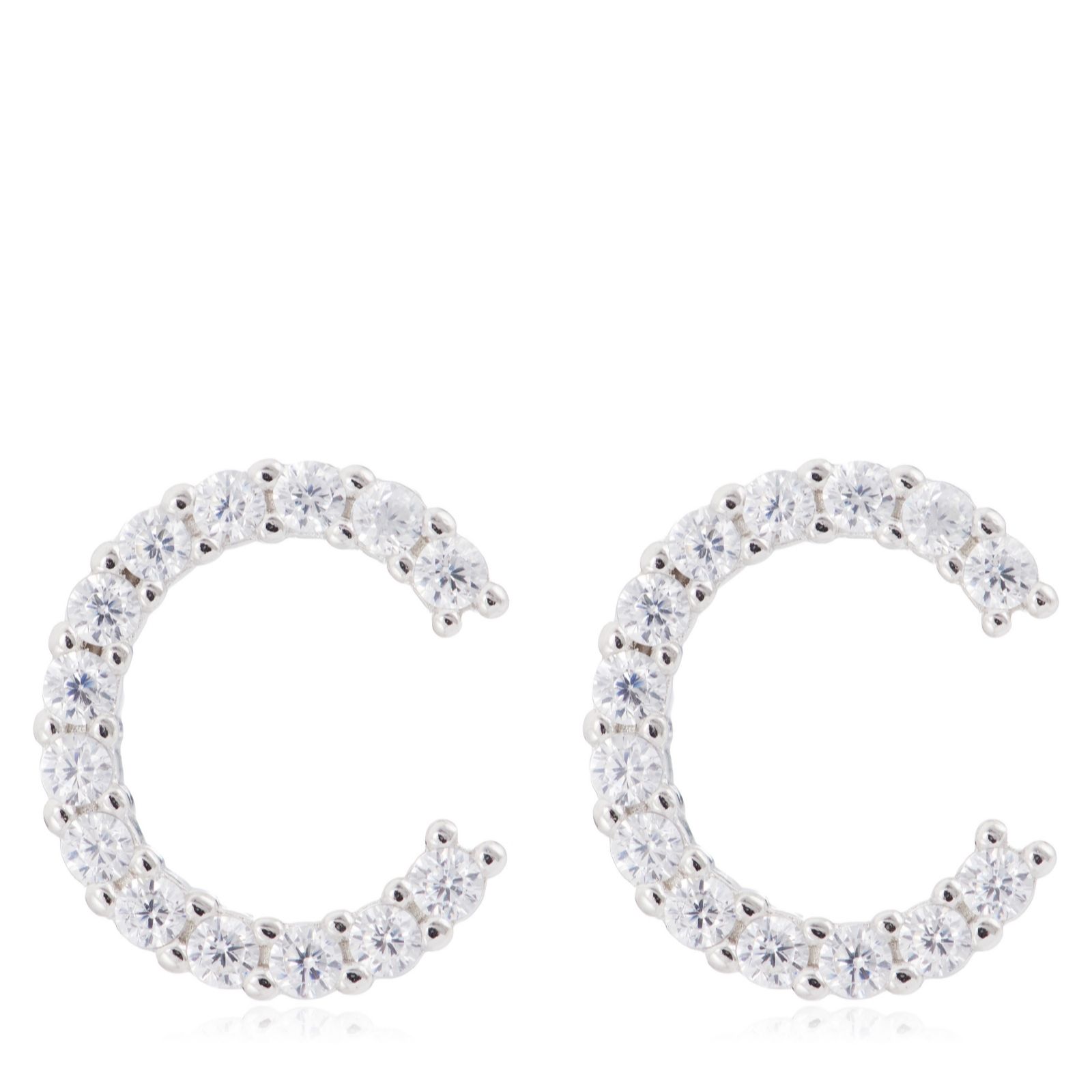 Diamonique 022ct Initial Letter Stud Earring Sterling Silver