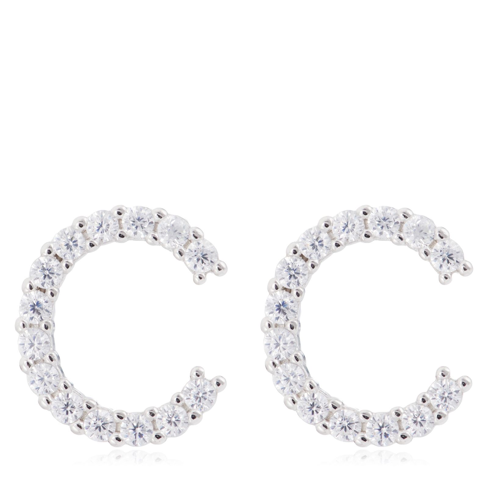 Diamonique 022ct Initial Letter Stud Earring Sterling Silver