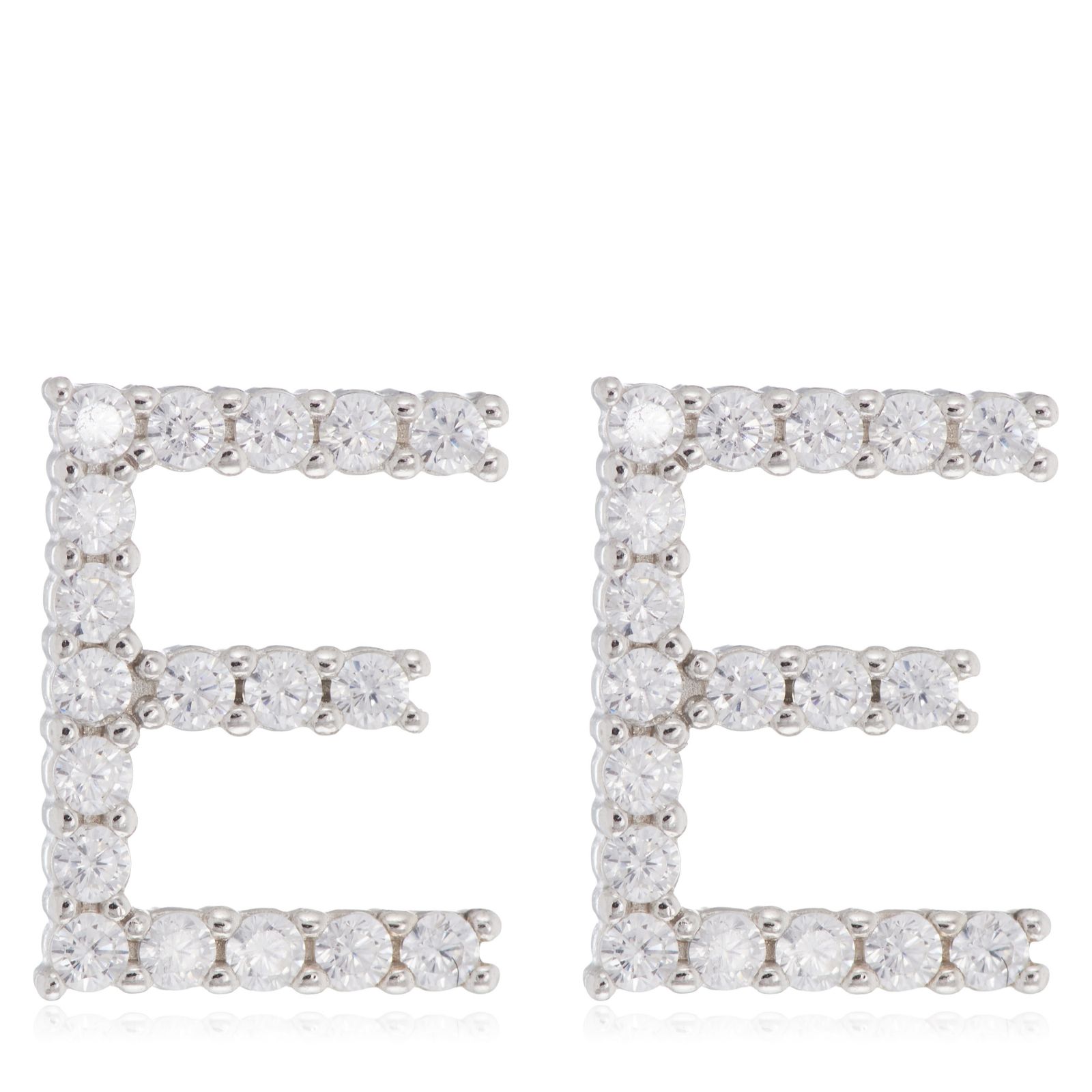 Diamonique 022ct Initial Letter Stud Earring Sterling Silver
