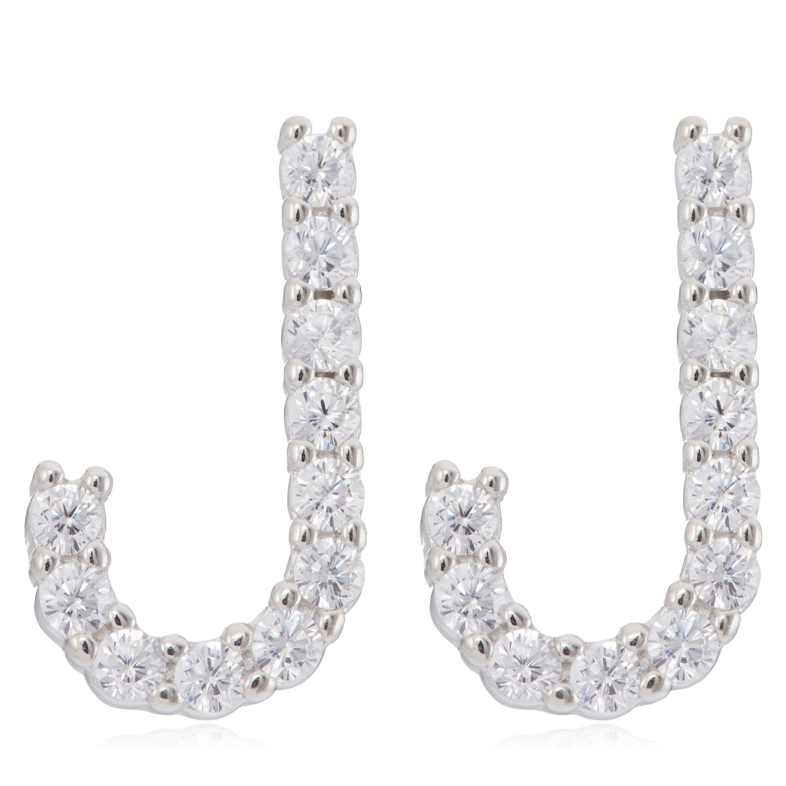 Diamonique 022ct Initial Letter Stud Earring Sterling Silver