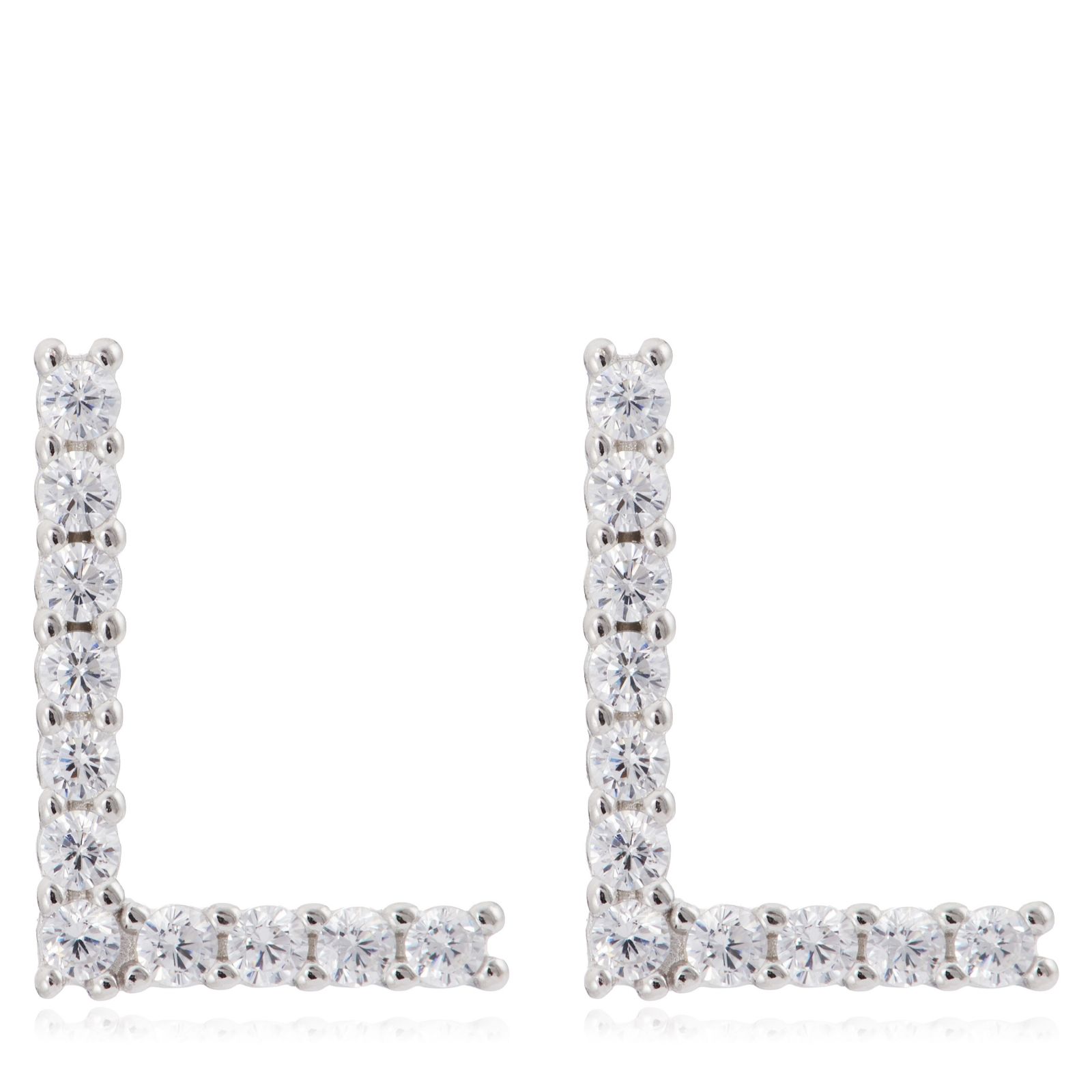 Diamonique 022ct Initial Letter Stud Earring Sterling Silver