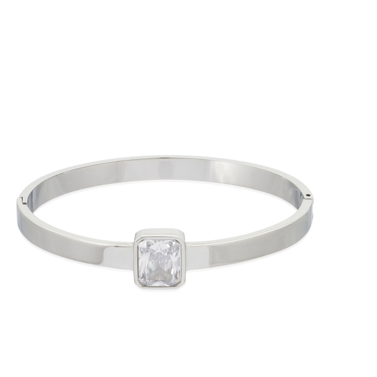 Steel by Diamonique Cushion Cut Bangle Stainless Steel