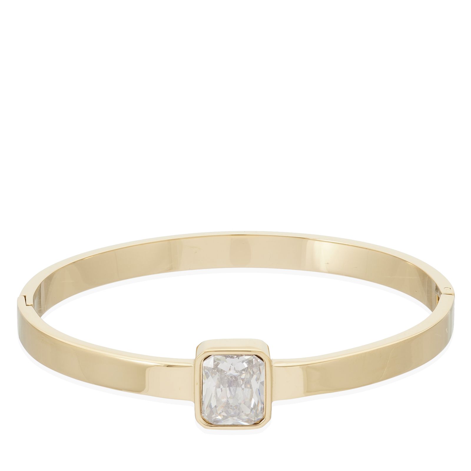 Steel by Diamonique Cushion Cut Bangle Stainless Steel