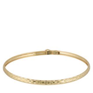 GOLD 9ct Italian Gold Diamond Cut Hinged Bangle 2.7g