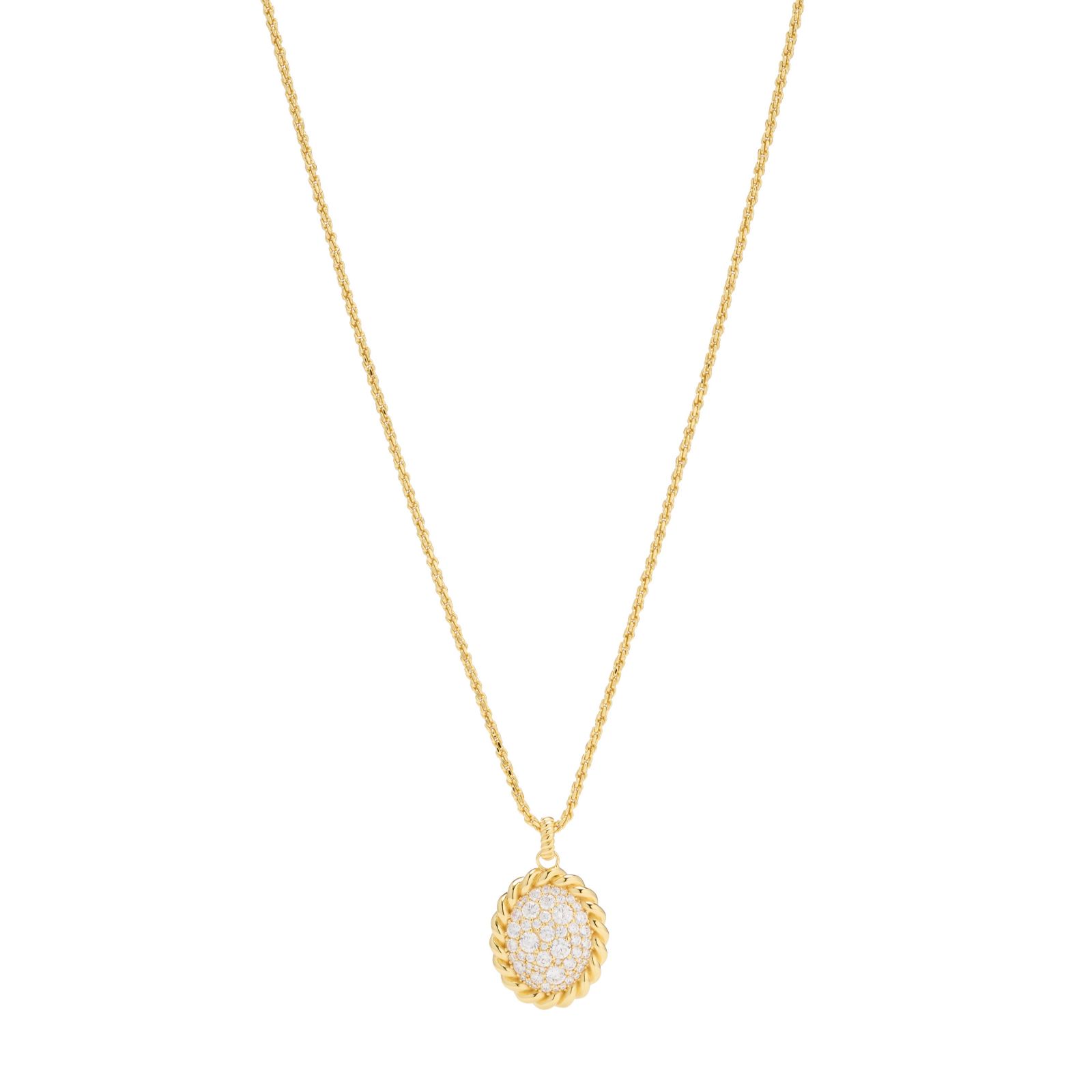 Paul Costelloe for Diamonique Pave Twist Long Pendant Necklace