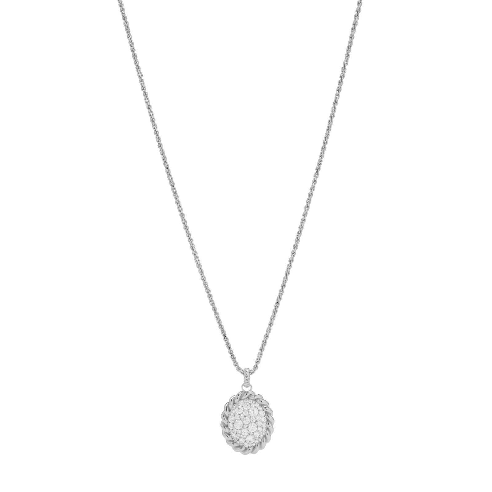Paul Costelloe for Diamonique Pave Twist Long Pendant Necklace