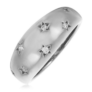 Escape by Melissa Odabash Star Cut Swiss Set Band Ring Sterling Silver - 347762