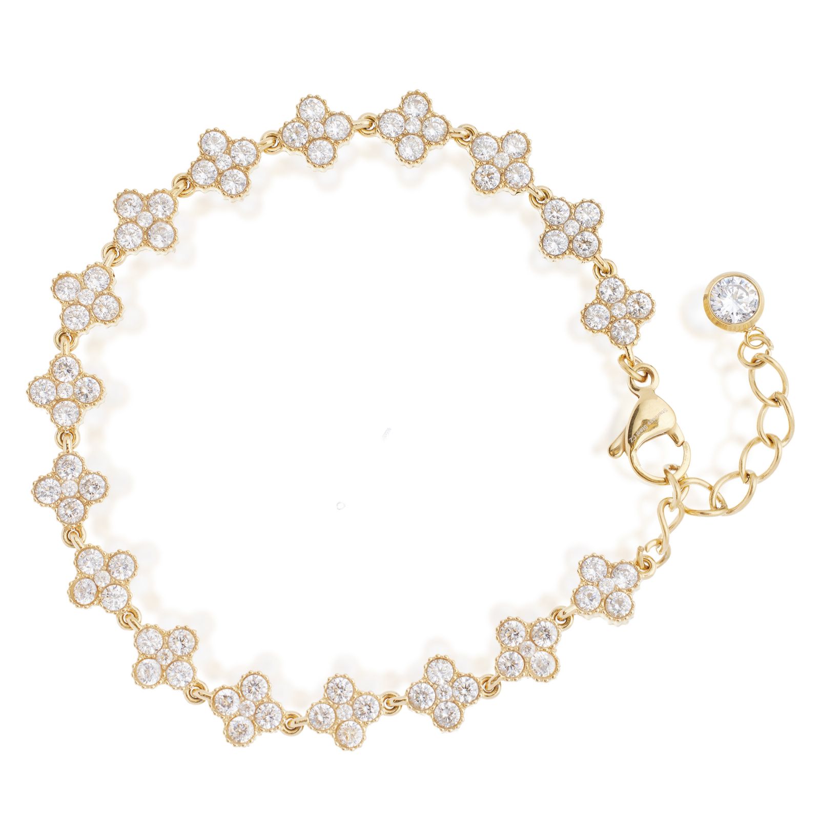 Steel by Diamonique Textured Clover Bracelet Stainless Steel