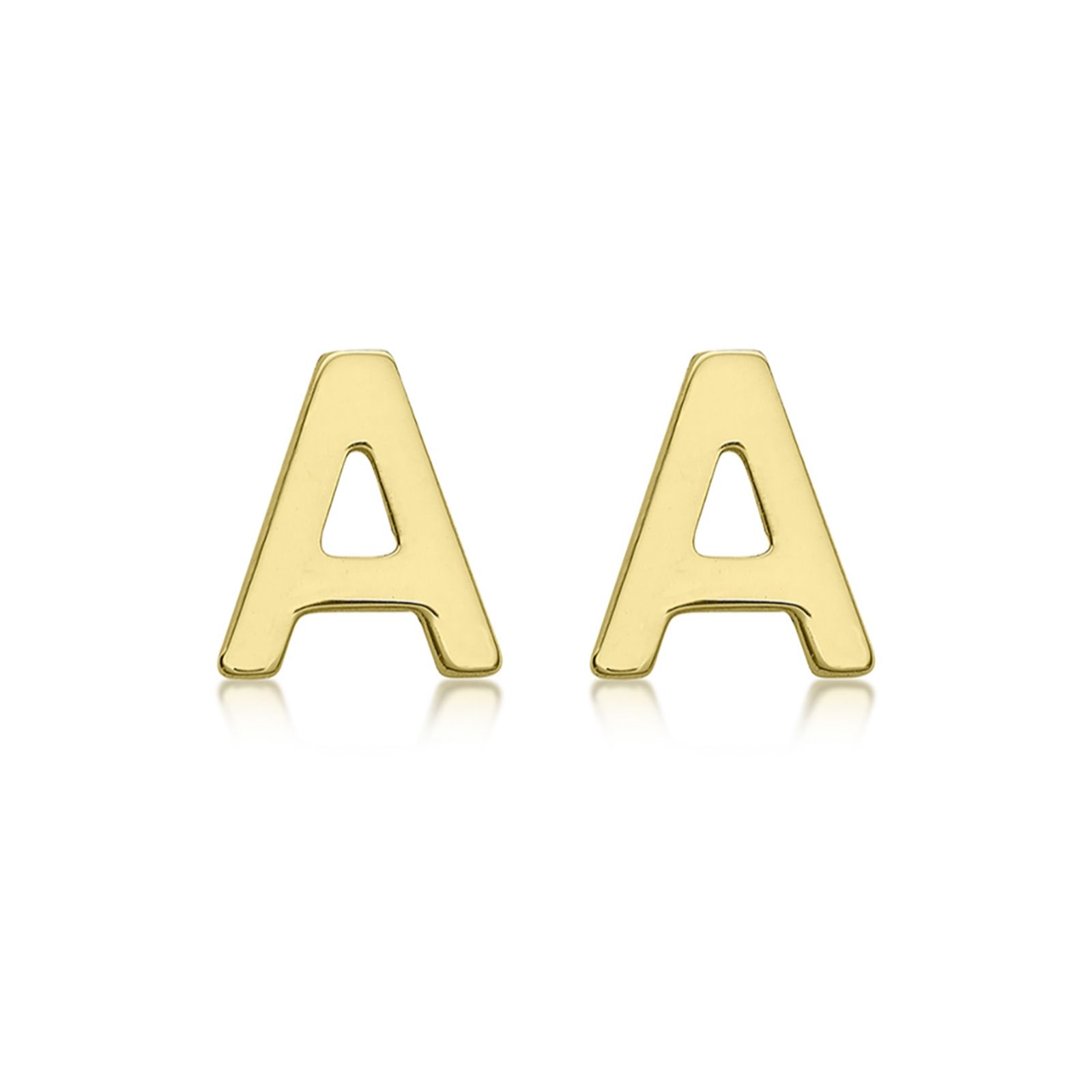 GOLD 9ct Initial Stud Earrings 0.35g