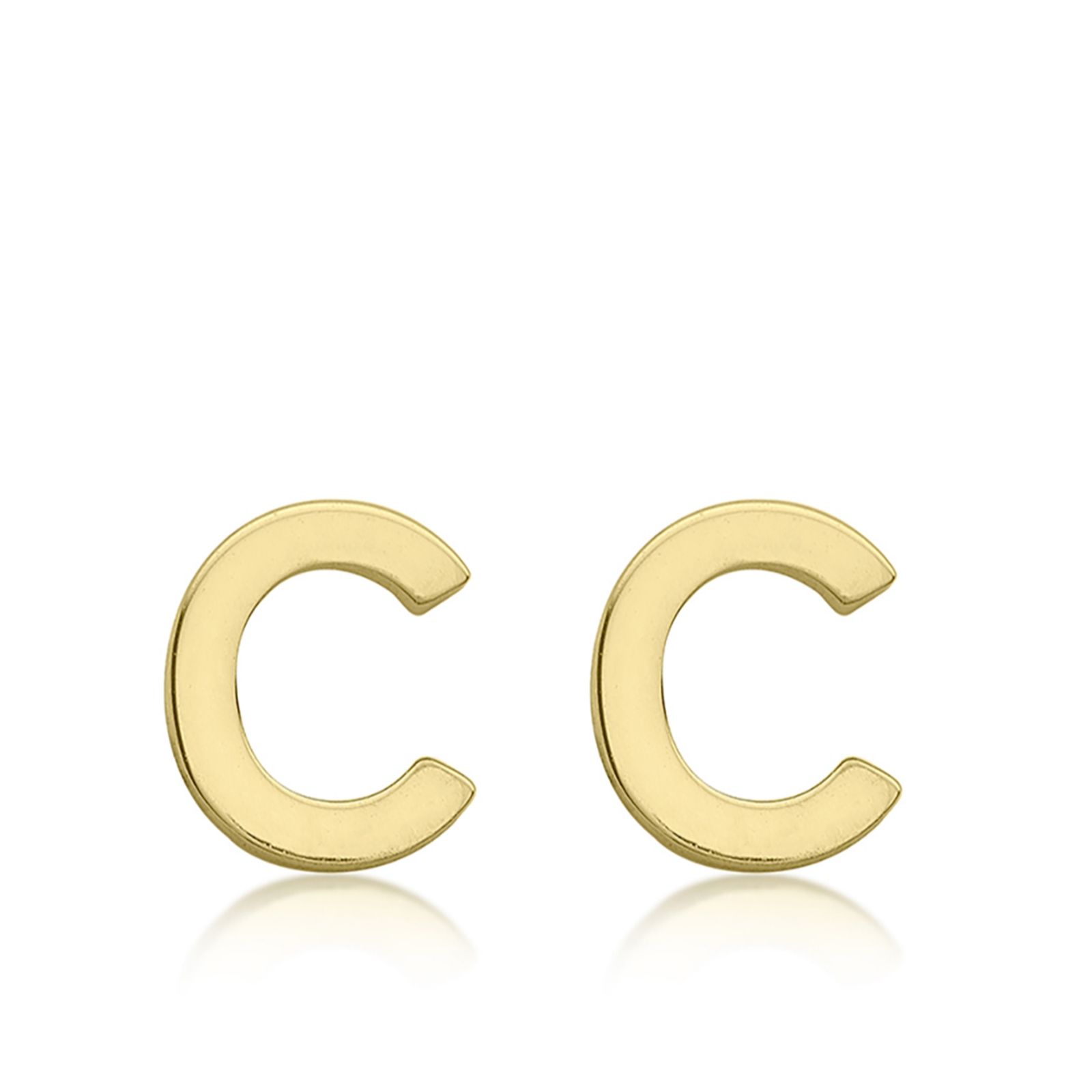 GOLD 9ct Initial Stud Earrings 0.35g