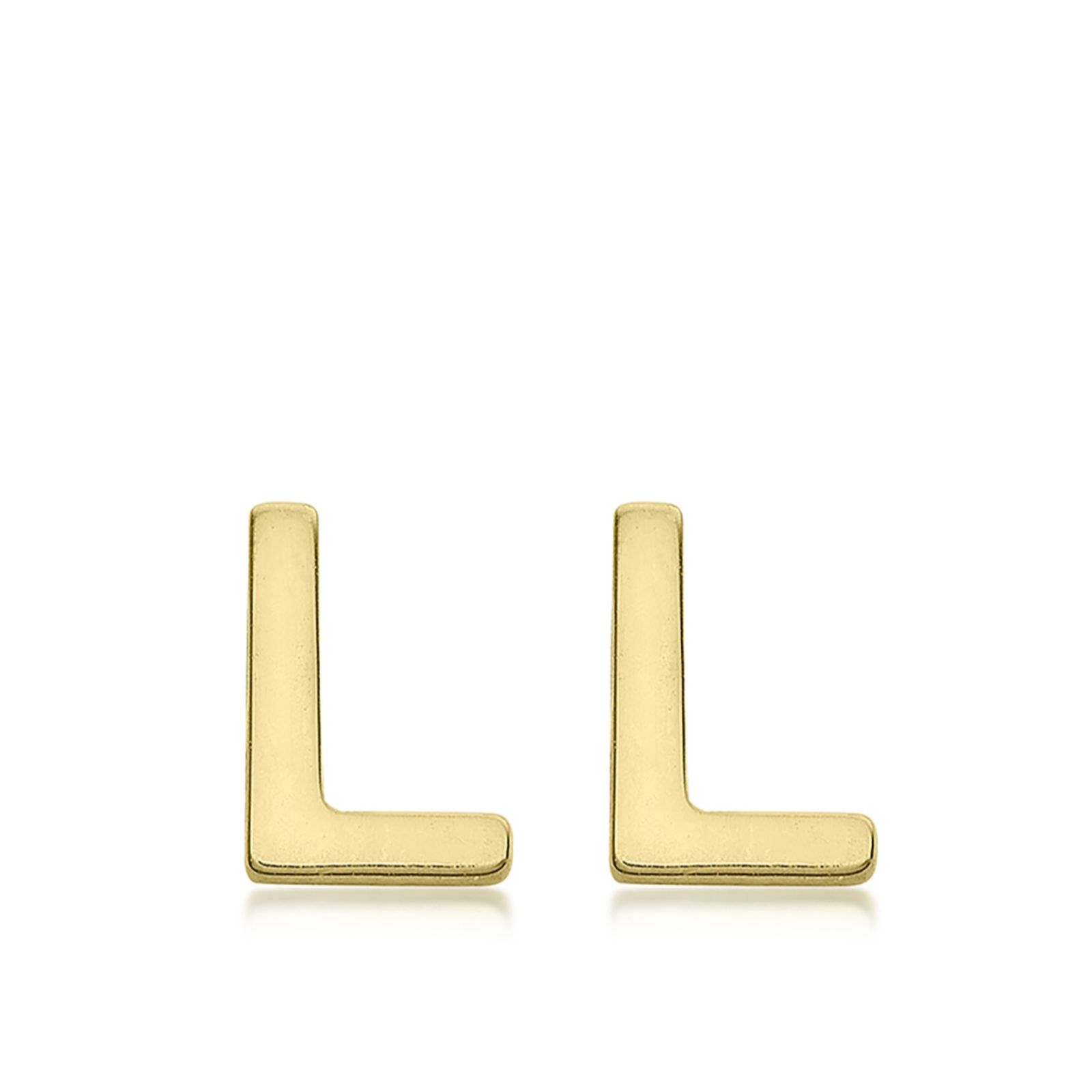 GOLD 9ct Initial Stud Earrings 0.35g