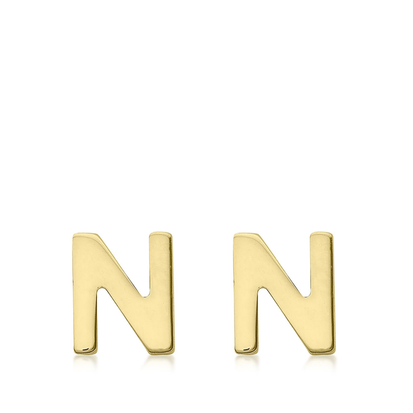 GOLD 9ct Initial Stud Earrings 0.35g