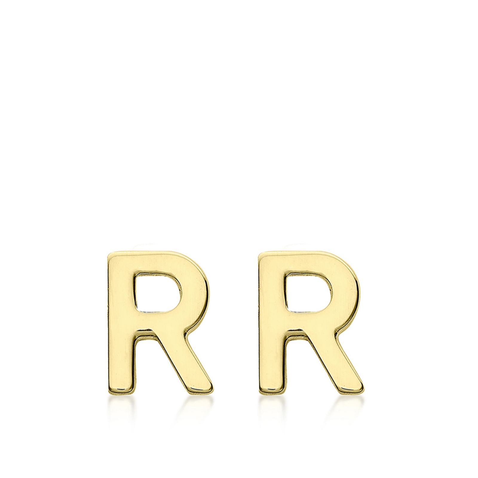 GOLD 9ct Initial Stud Earrings 0.35g