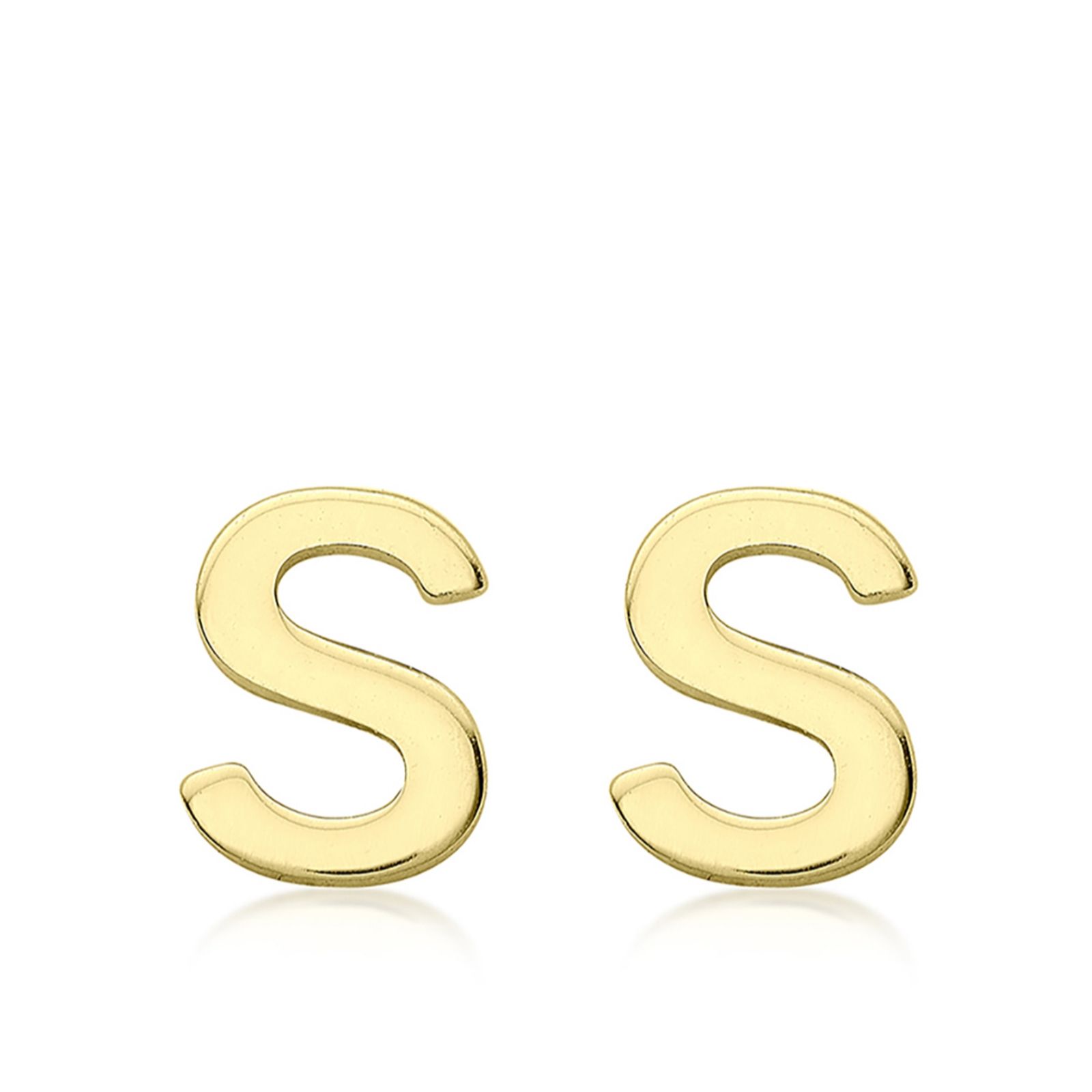 GOLD 9ct Initial Stud Earrings 0.35g