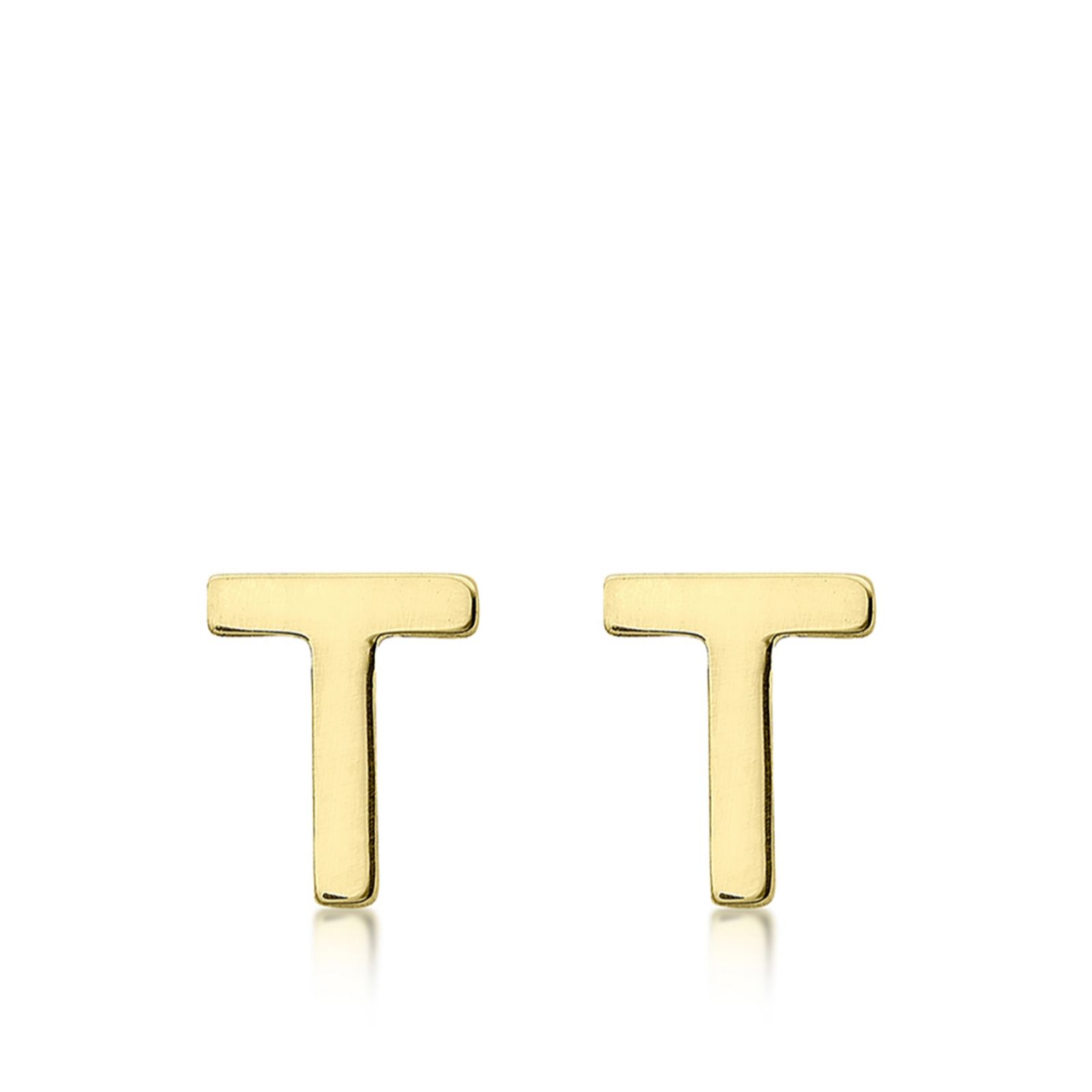 GOLD 9ct Initial Stud Earrings 0.35g