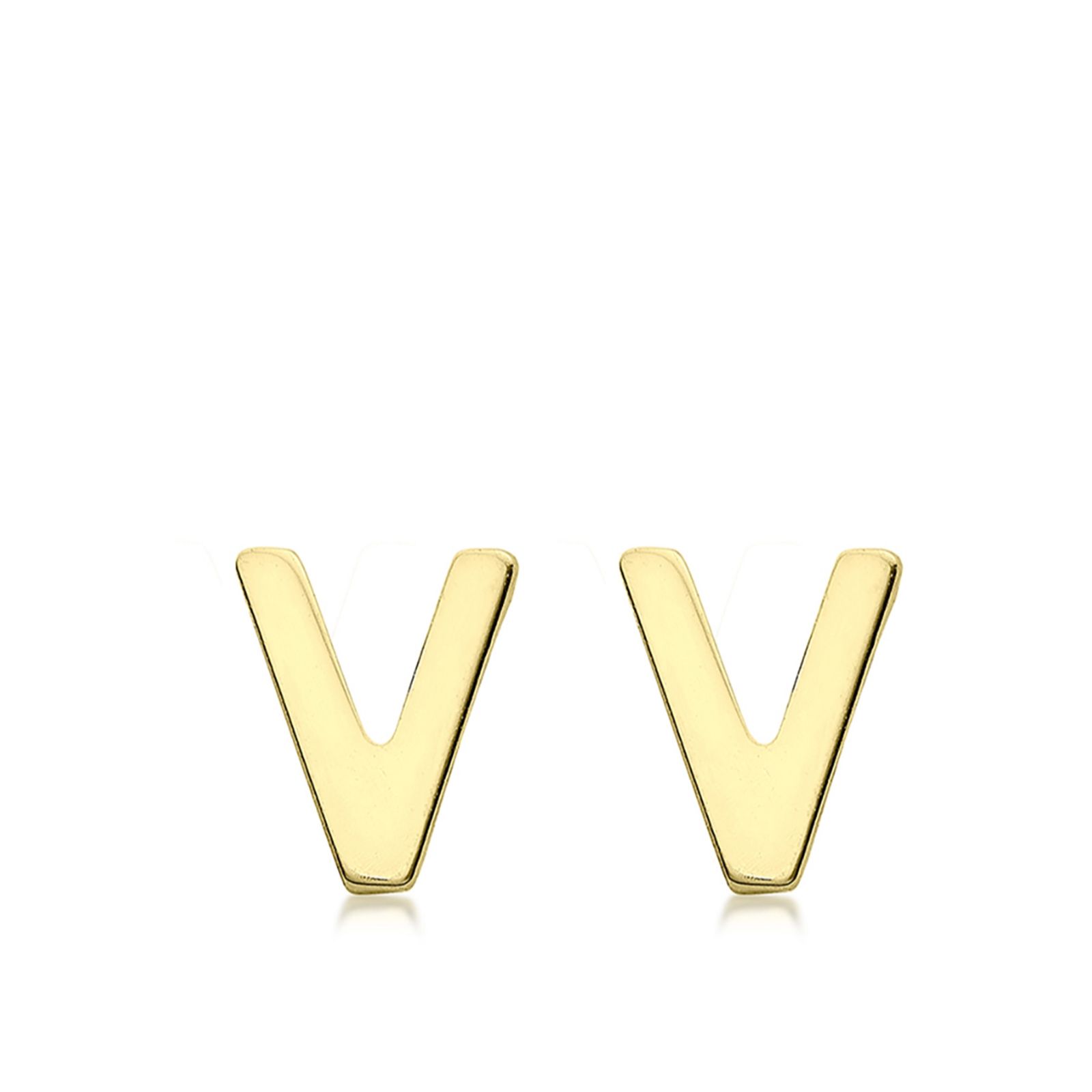 GOLD 9ct Initial Stud Earrings 0.35g