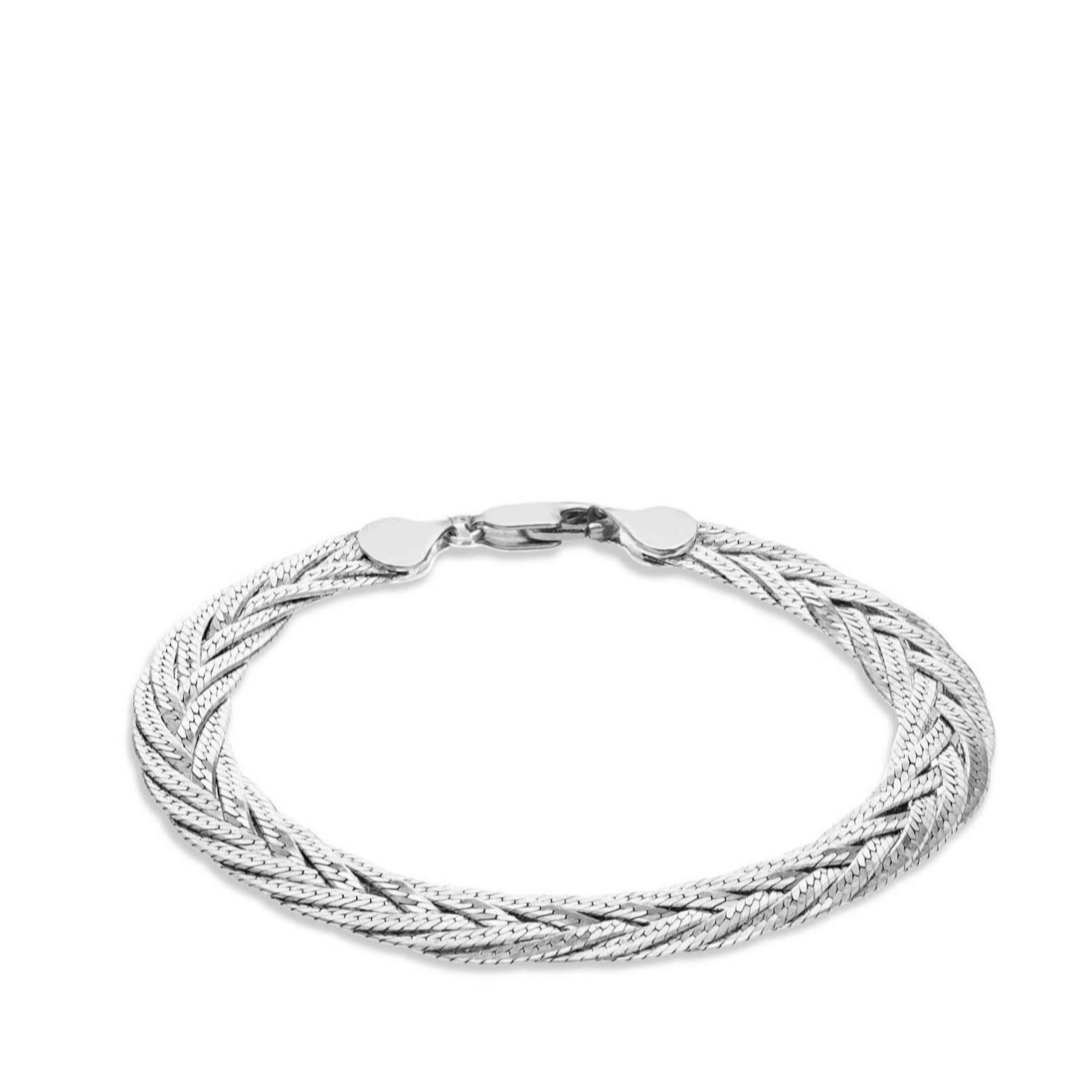 Faith & Brown Italian crafted Chevron Plait Herringbone Bracelet