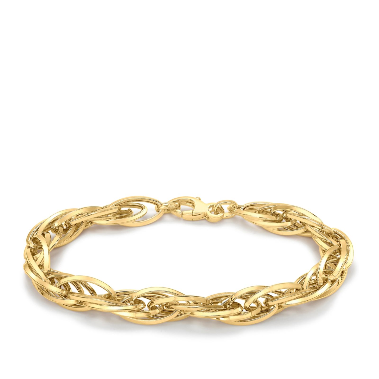 GOLD 9ct Gold Elliptic Slinky Prince of Wales Bracelet
