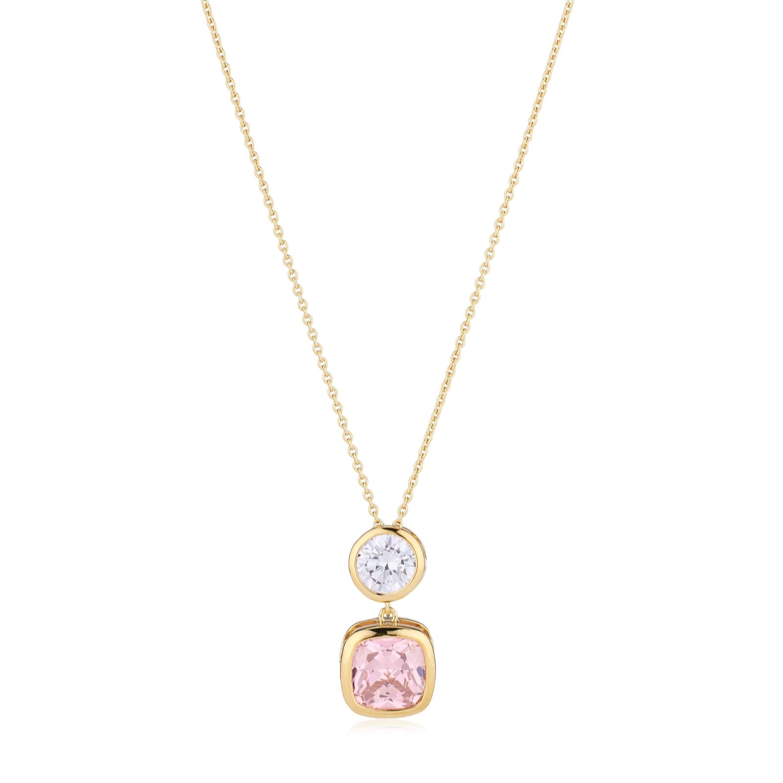 Diamonique 6ct tw Round Bezel Necklace Sterling Silver