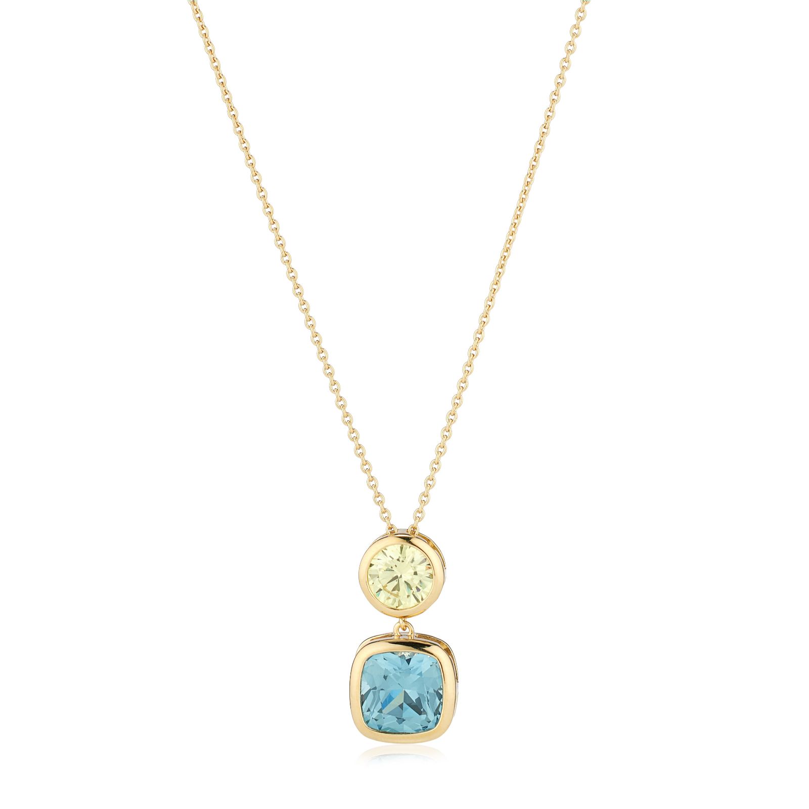 Diamonique 6ct tw Round Bezel Necklace Sterling Silver