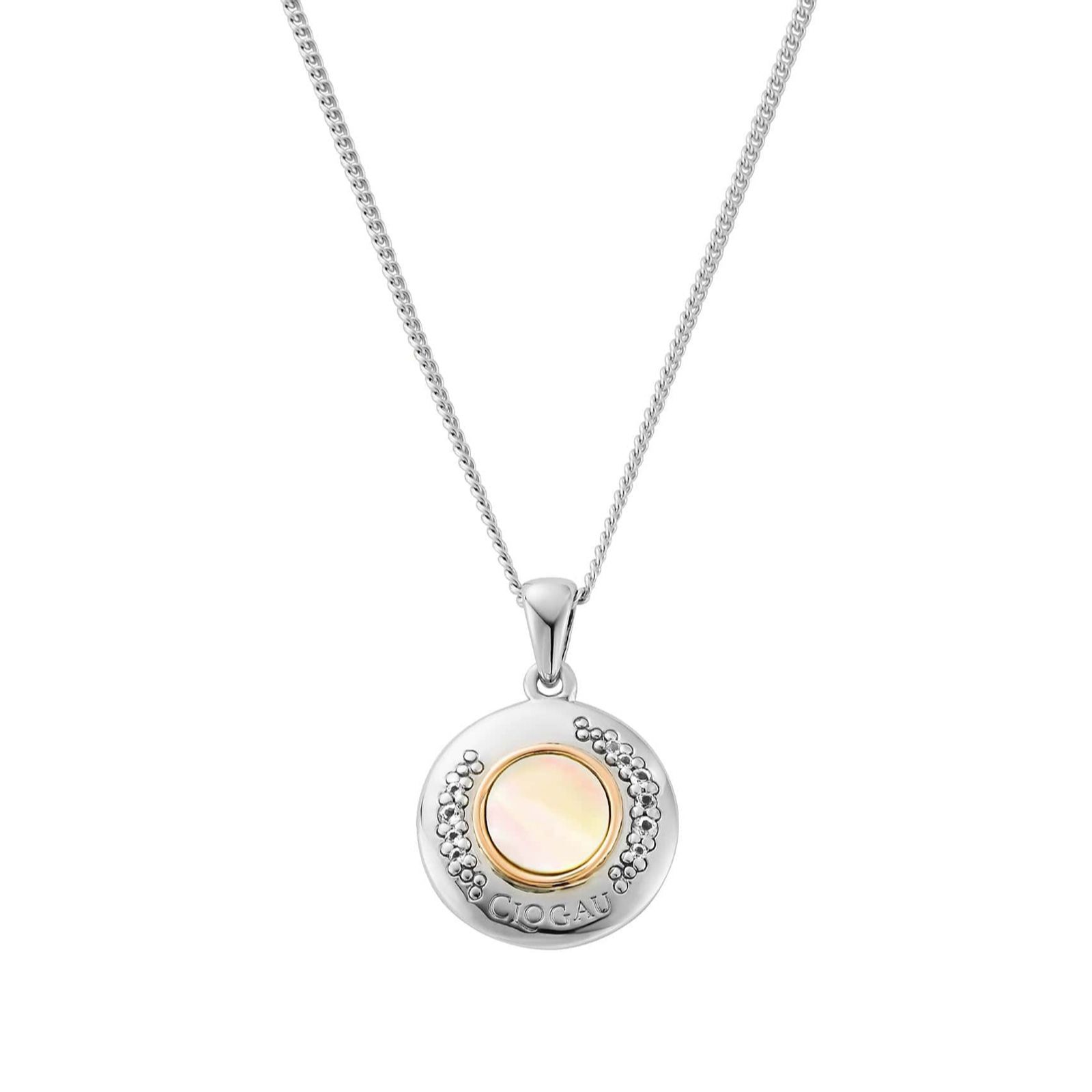 Celebration Sterling Silver Pendant Mother of Pearl & Topaz