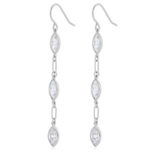 Diamonique 4.5ct tw Anniversary Marquise Earrings Sterling Silver