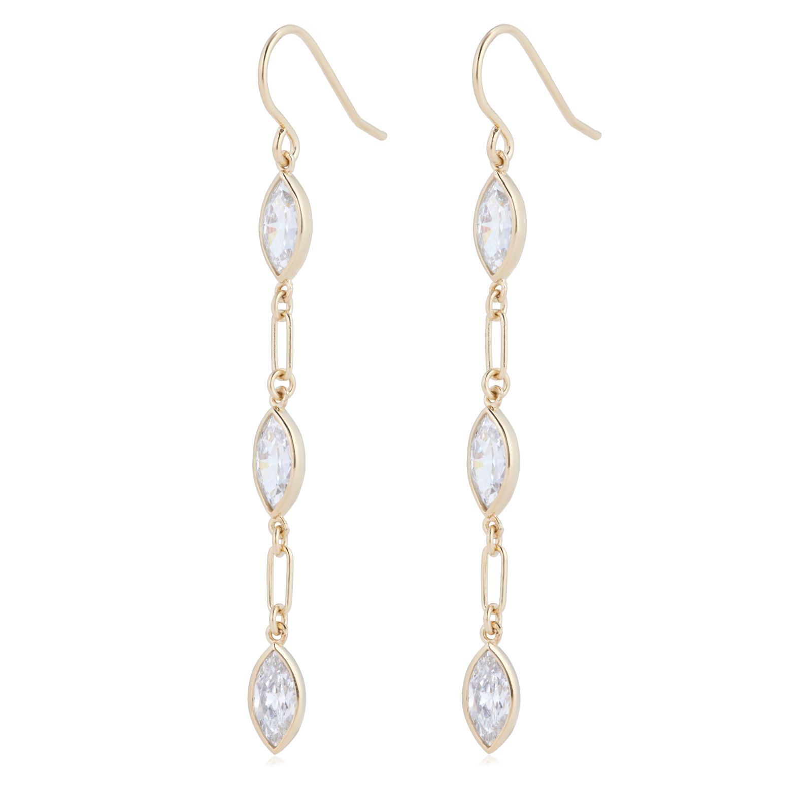 Diamonique 4.5ct tw Anniversary Marquise Earrings Sterling Silver