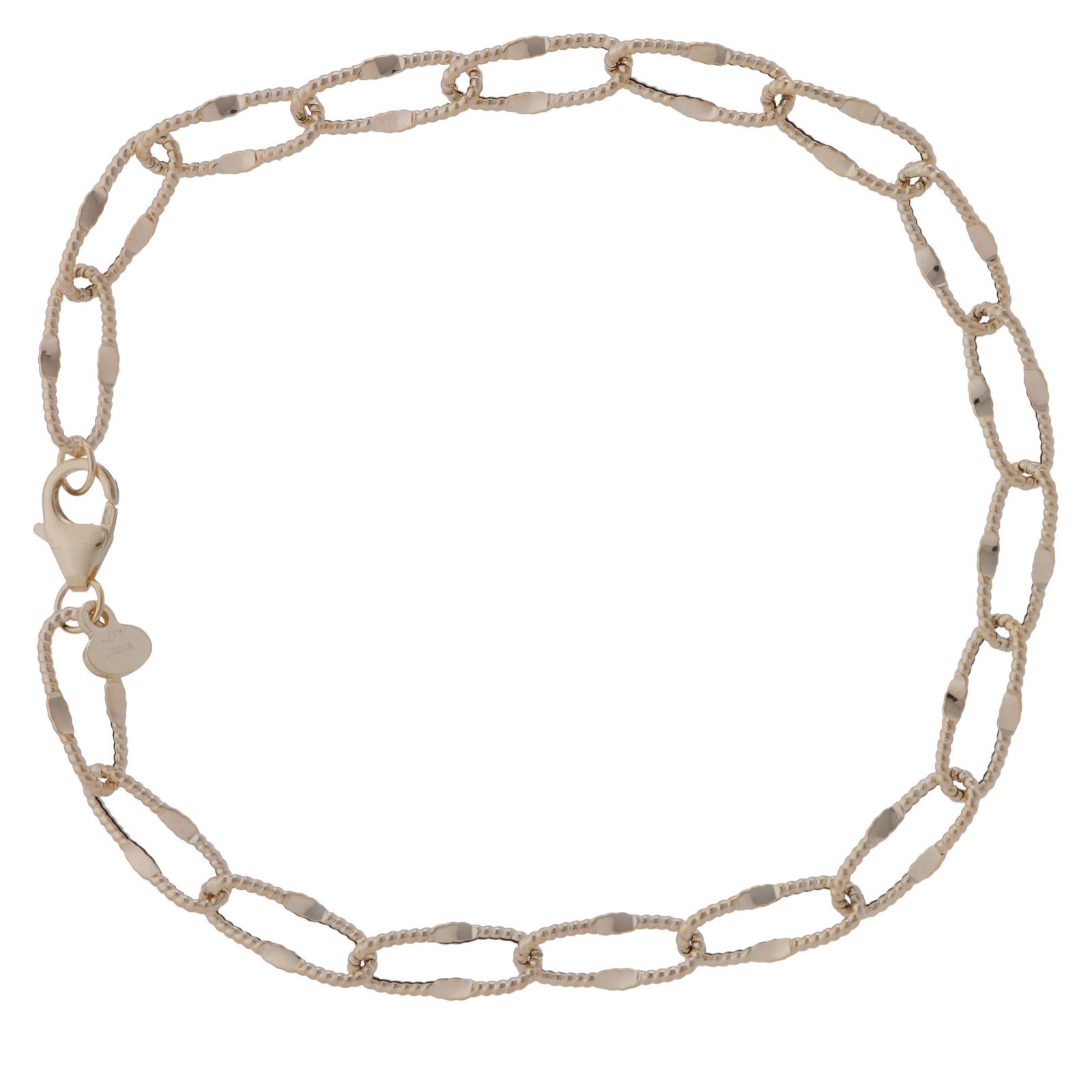 GOLD 9ct Italian Gold Textured Mariner Link Bracelet 1.5g