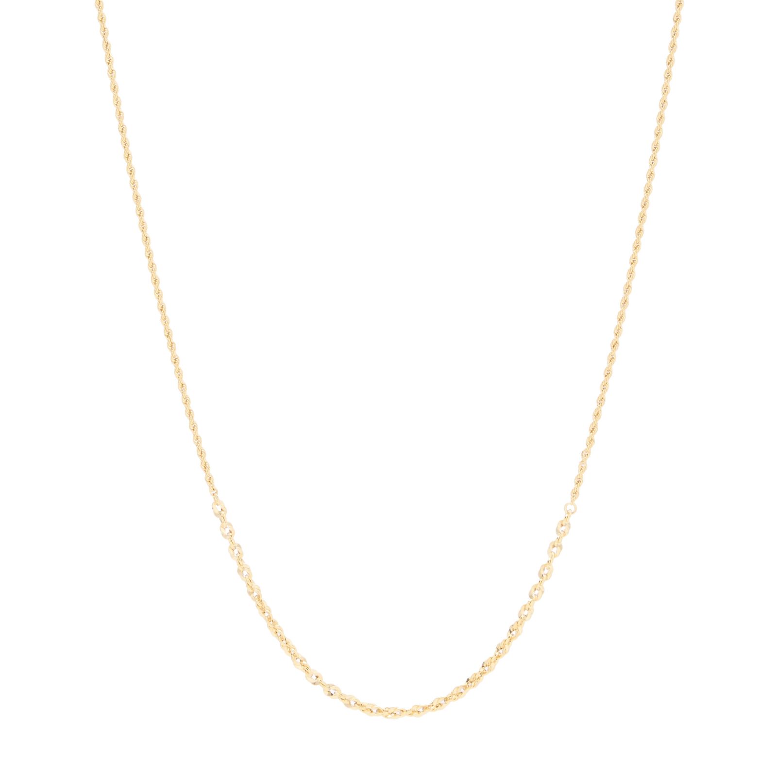 GOLD 9ct Italian Gold Graduated Rope 45cm Necklace 1.31g
