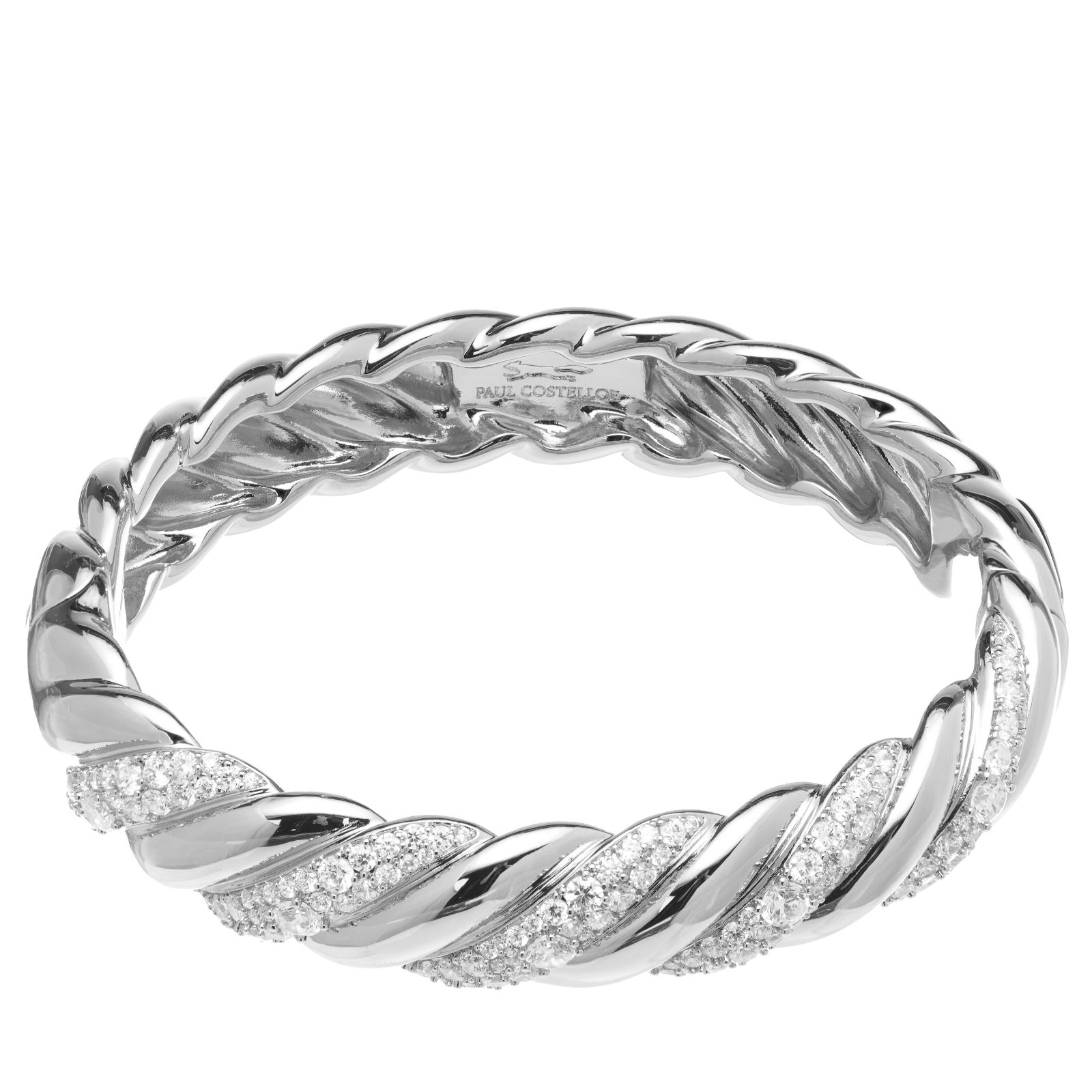 Paul Costelloe for Diamonique Pave Twist Bangle