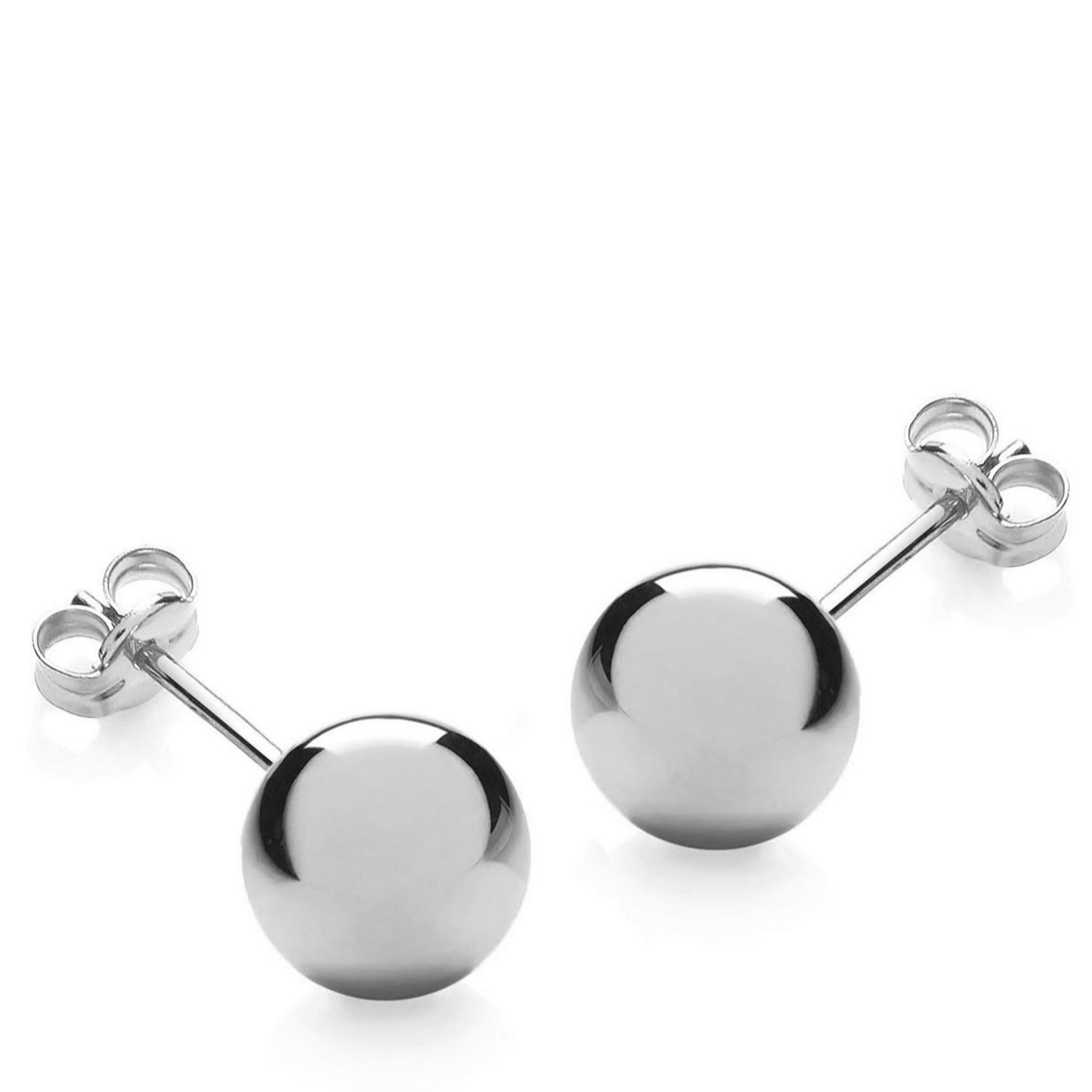 SILVER Choice of Polished Ball Stud Earrings - QVC UK