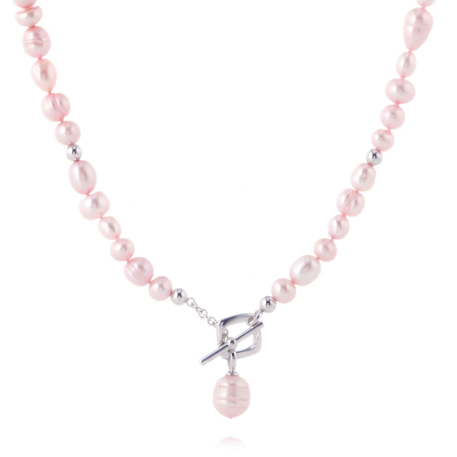 Lara Pearl Mixed Pearl Necklace Sterling Silver - QVC UK