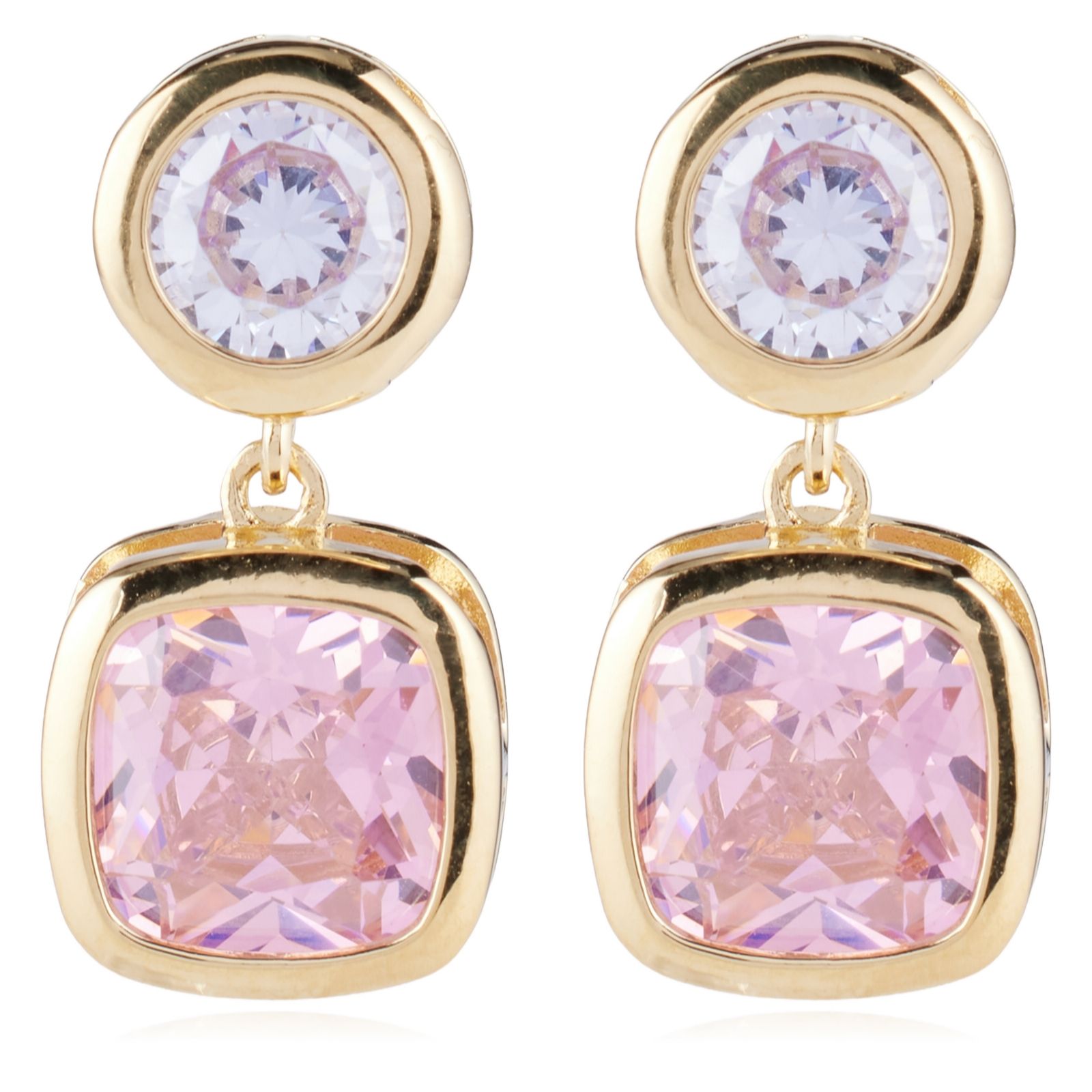 Diamonique 6.8ct tw Round Bezel Earrings Sterling Silver