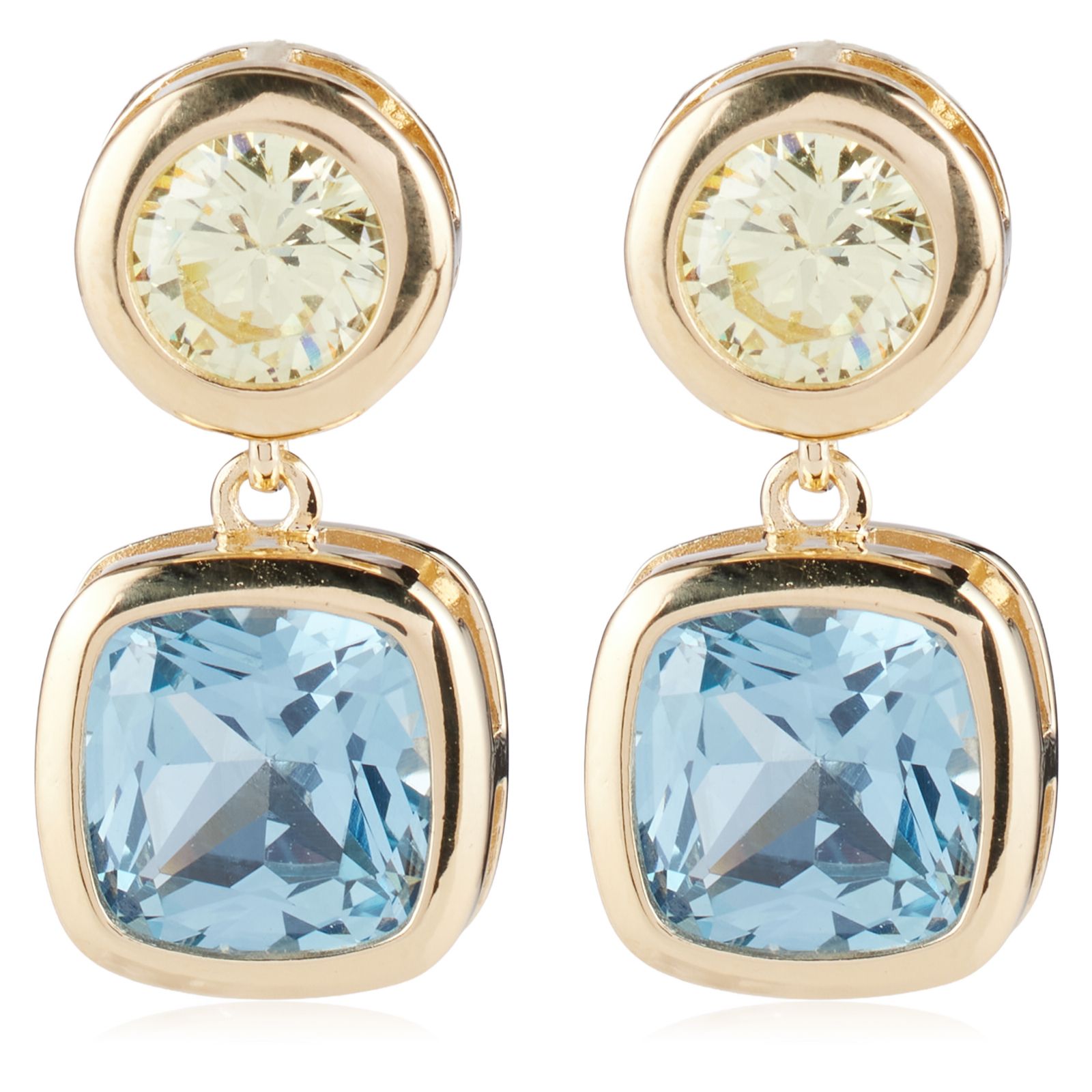 Diamonique 6.8ct tw Round Bezel Earrings Sterling Silver