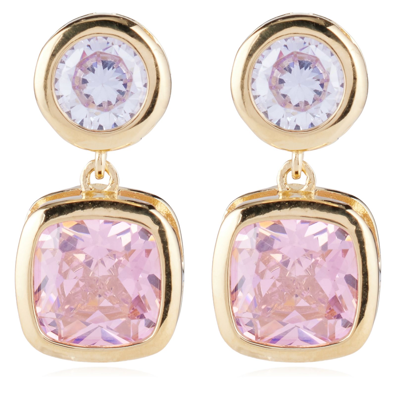 Diamonique 6.8ct tw Round Bezel Earrings Sterling Silver