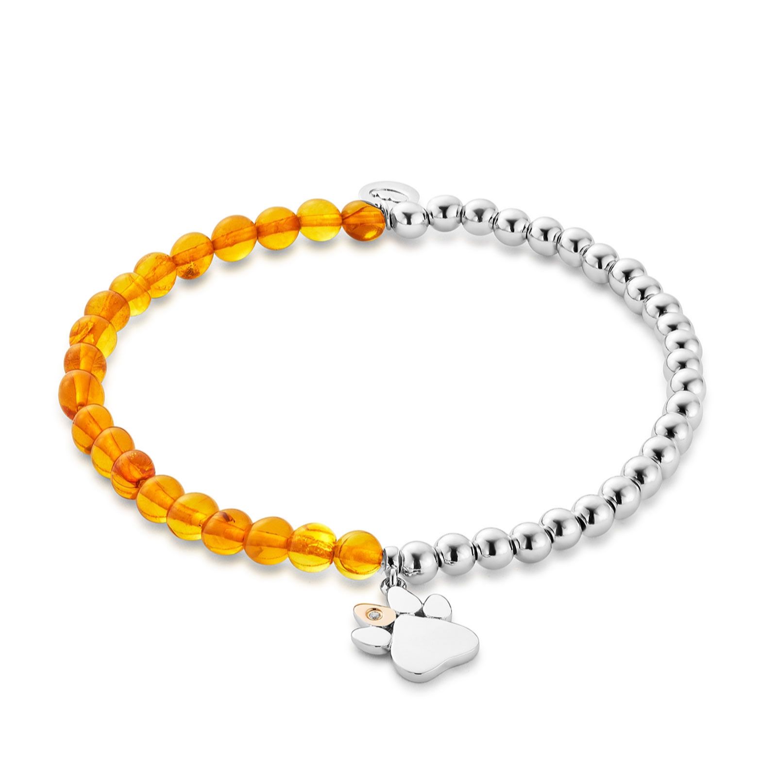 Clogau Paw Prints Sterling Silver Affinity Bracelet Swarovski Zirconia