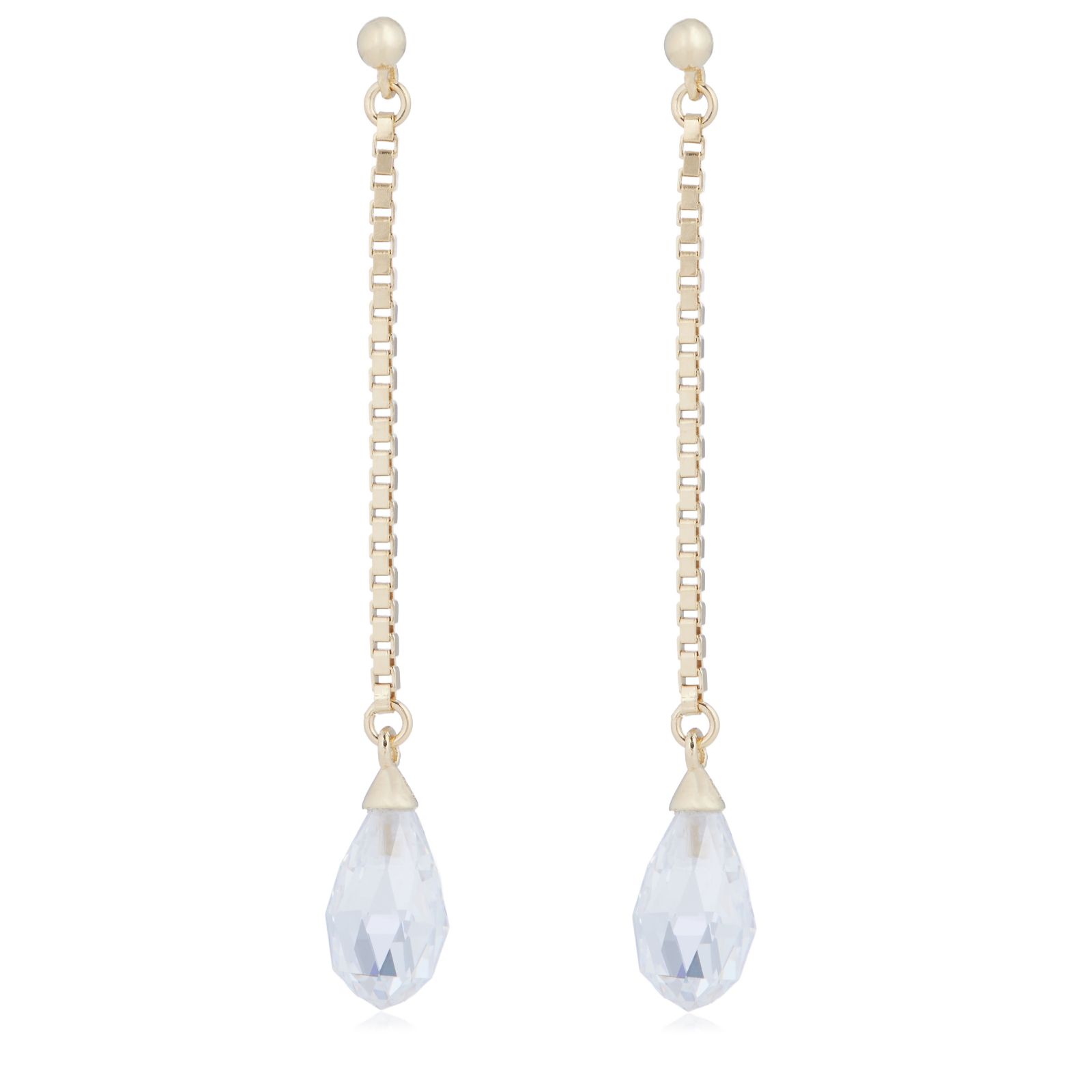 Diamonique 5ct Anniversary Briolette Drop Earrings Sterling Silver