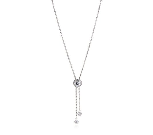 Diamonique 0.8ct tw Slider Necklace Sterling Silver