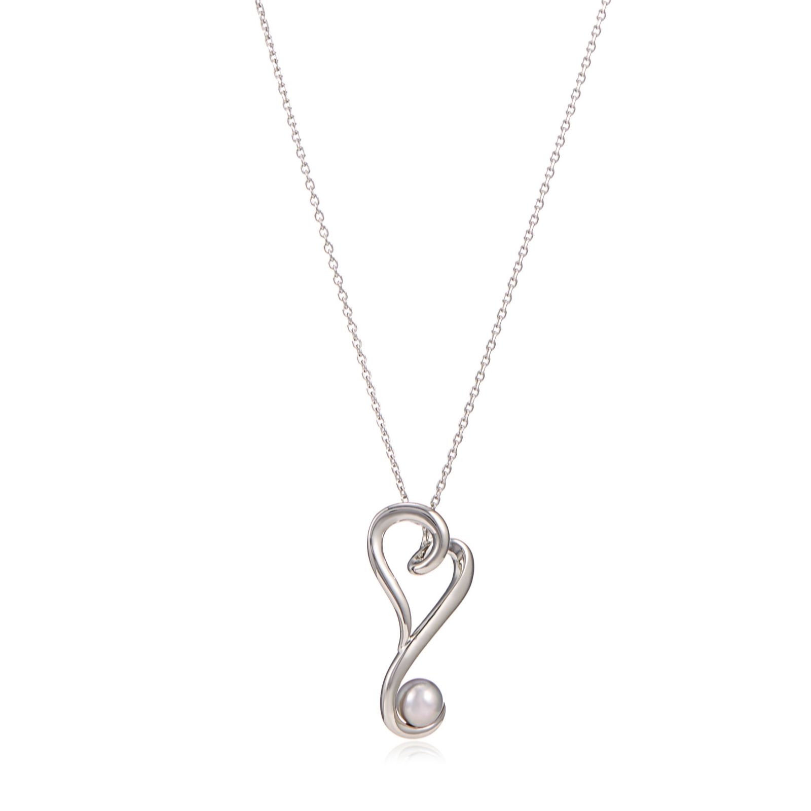 Lara Pearl 6mm Baby Ming Heart Pendant 50cm Necklace Sterling Silver ...