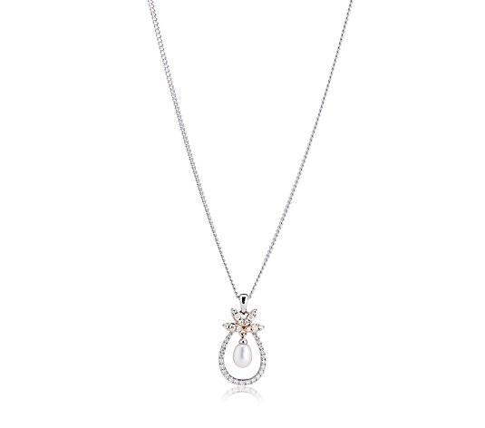 Clogau Platinum Jubilee Diamond and Pearl Pendant 18ct Rose Gold