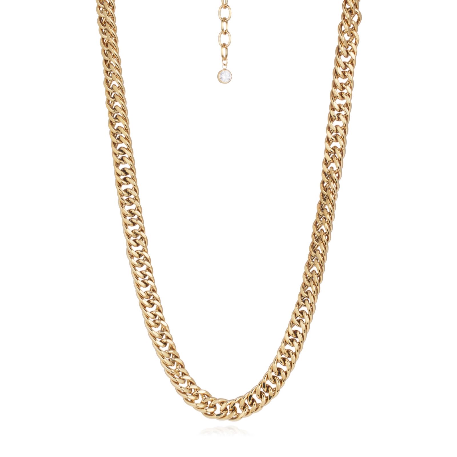 Steel by Diamonique Chunky Curb Link Chain Necklace Stainless Steel
