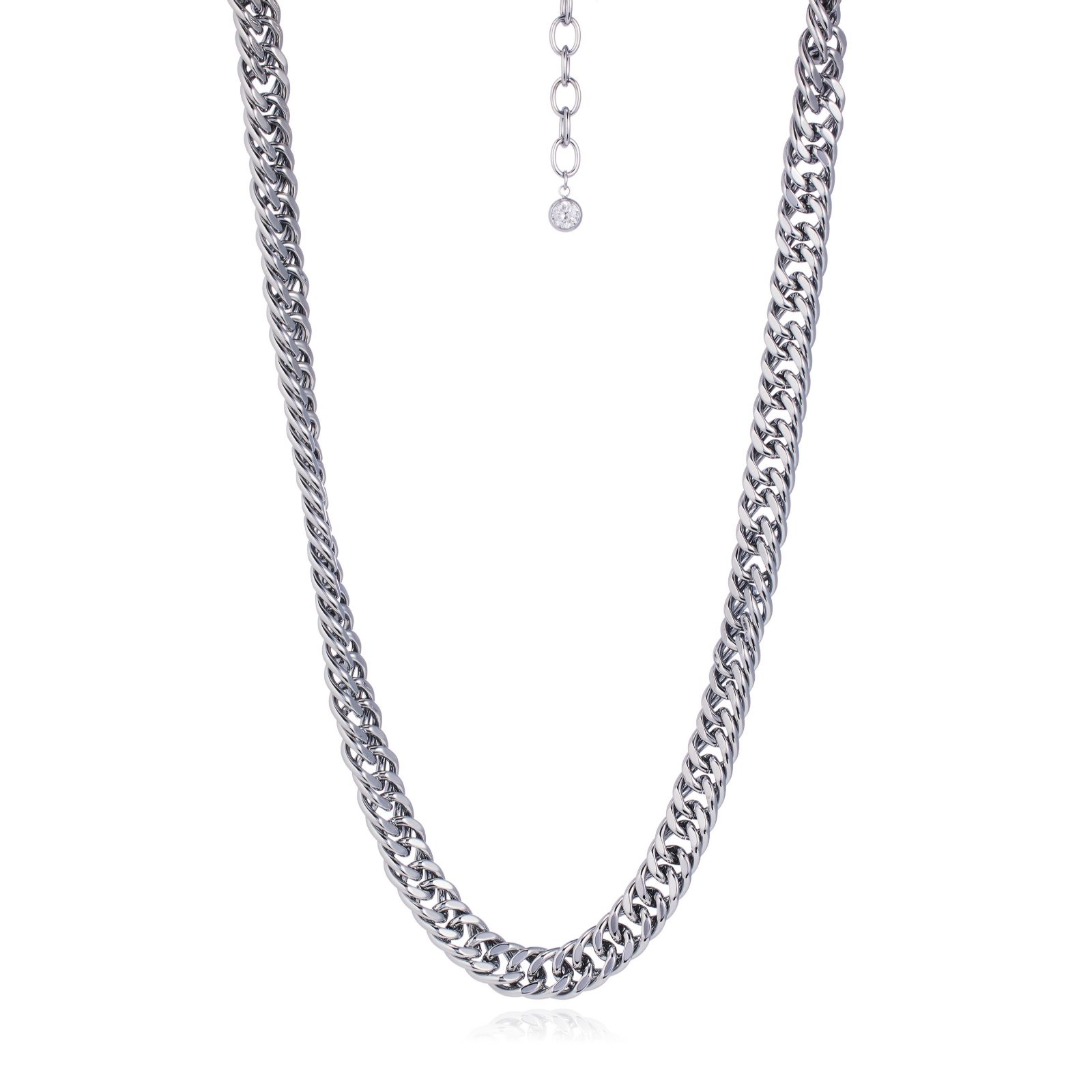 Steel by Diamonique Chunky Curb Link Chain Necklace Stainless Steel