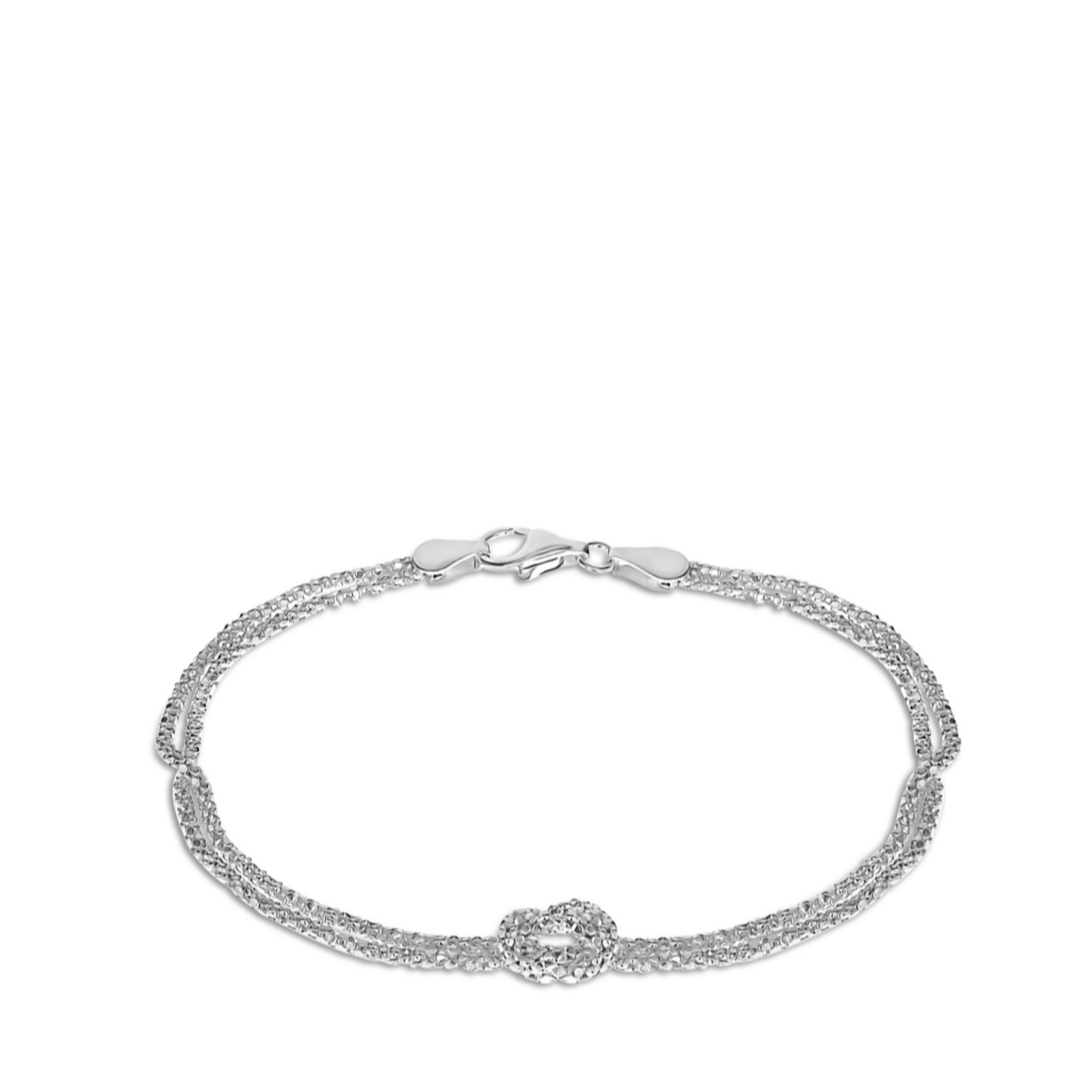 Faith & Brown Italian Crafted Love Knot Popcorn Bracelet Sterling Silver