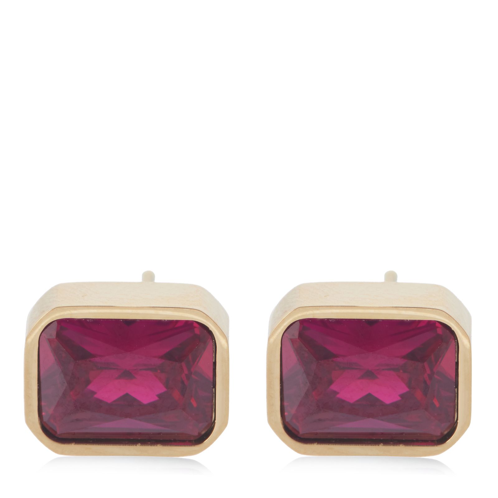 Steel by Diamonique Cushion Stud Earrings Stainless Steel