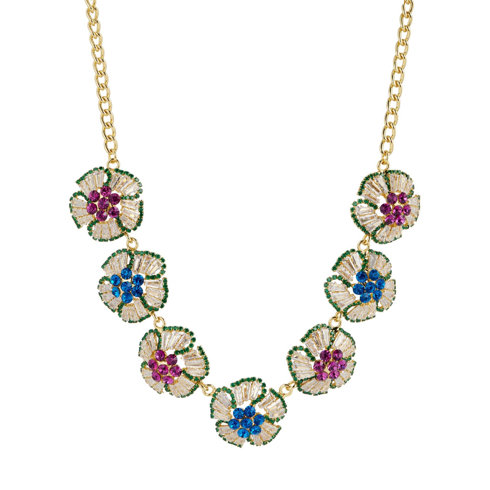 Butler & Wilson Crystal Flower 40cm Necklace
