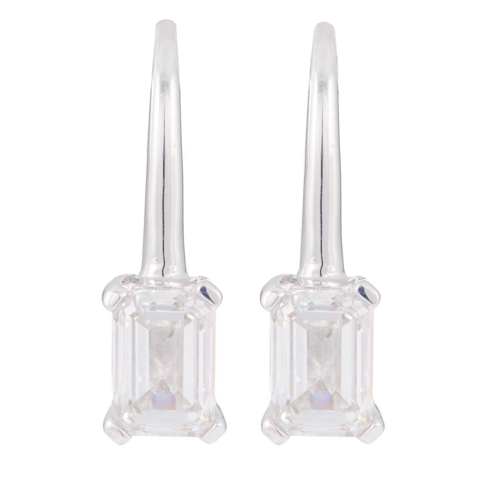 Fire Light 1ct Lab Grown Diamond Emerald Cut Leverback Earrings 9ct Gold